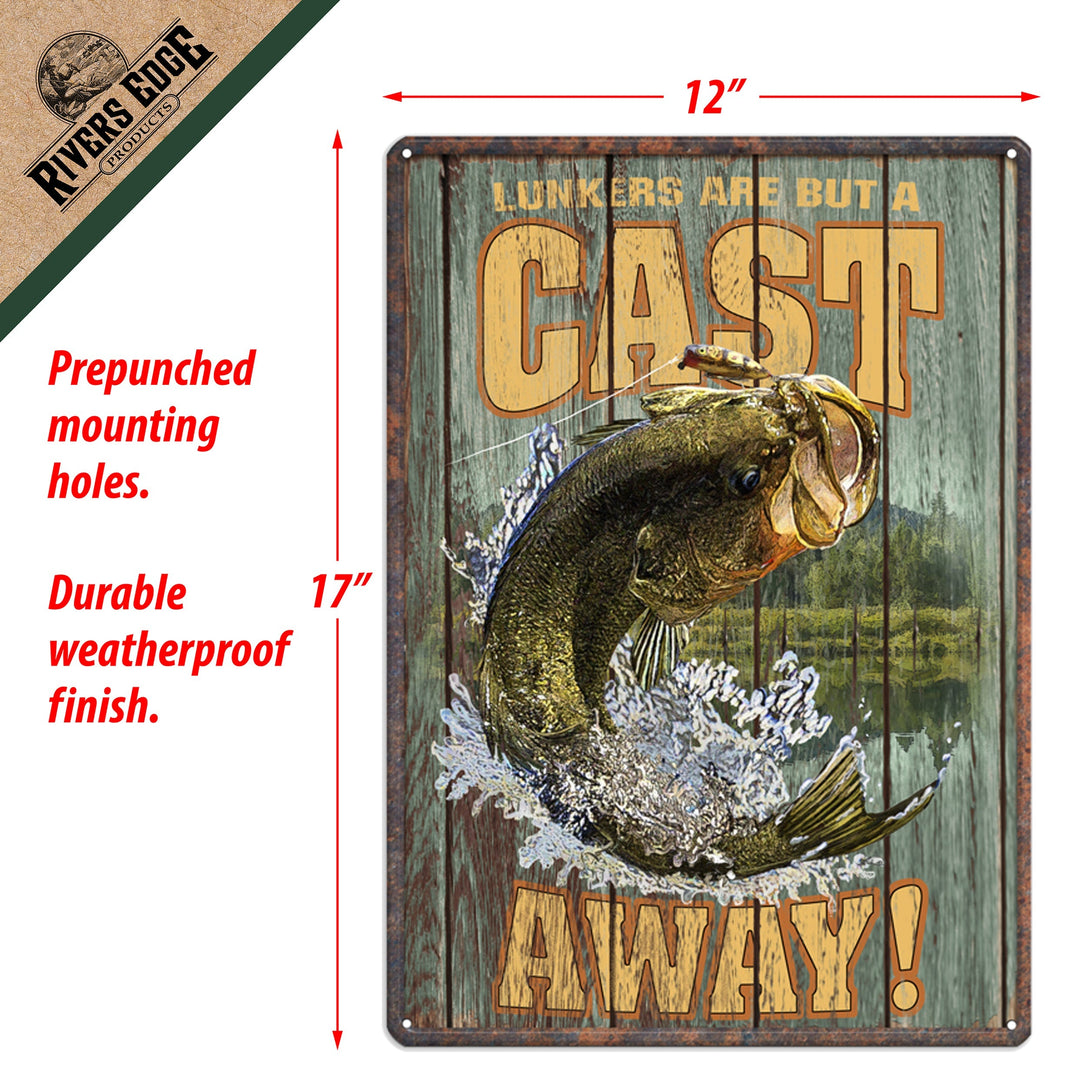 Metal Tin Signs, Funny, Vintage, Personalized 12-Inch x 17-Inch - Lunkers Are a Cast Away