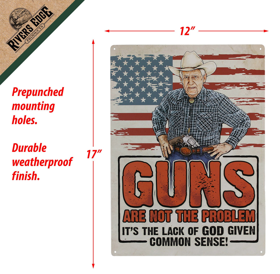 Metal Tin Signs, Funny, Vintage, Personalized 12-Inch x 17-Inch - Guns Are Not The Problem