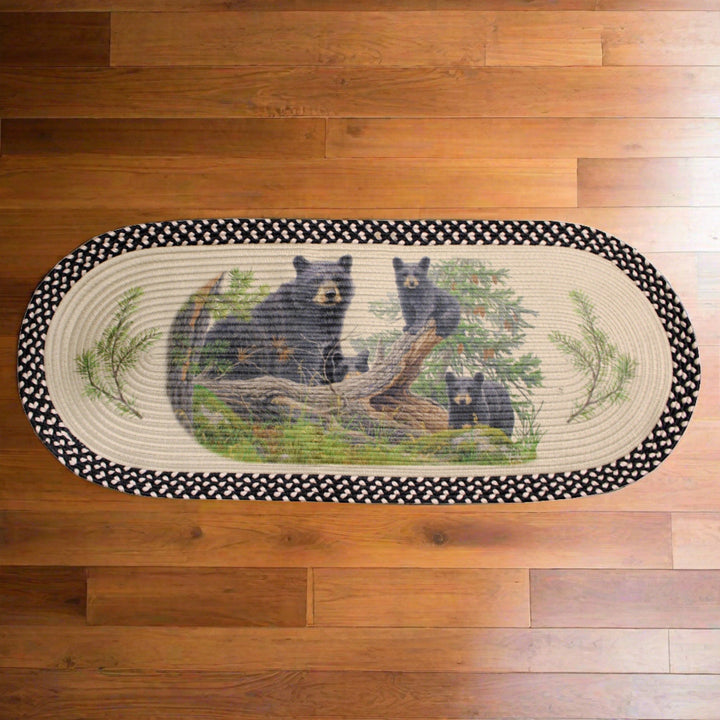 Braided Rug 48-inch Oval - Bear Wilderness Playground