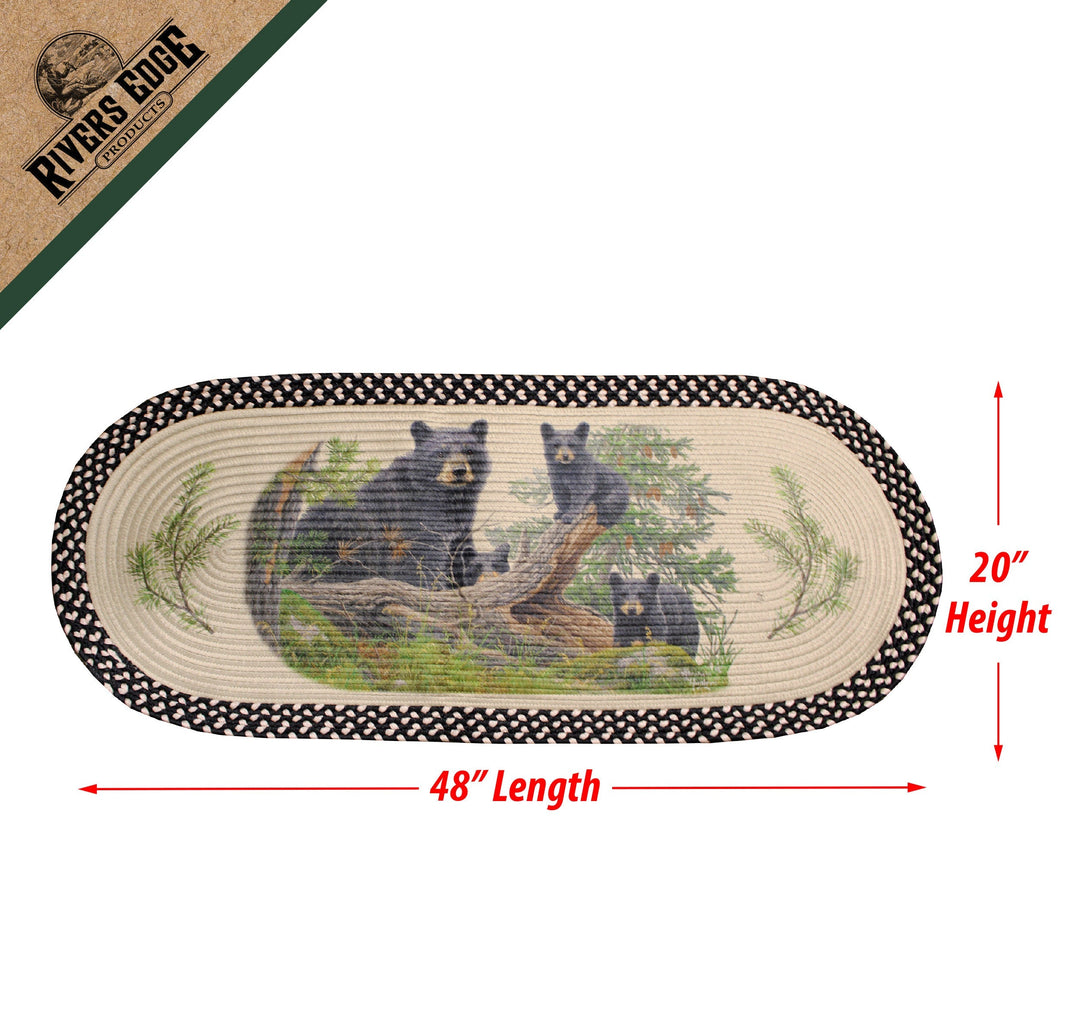 Braided Rug 48-inch Oval - Bear Wilderness Playground