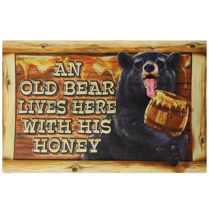 Door Mat Rubber 26-inches by 17-inches - A Grumpy Old Bear Lives Here