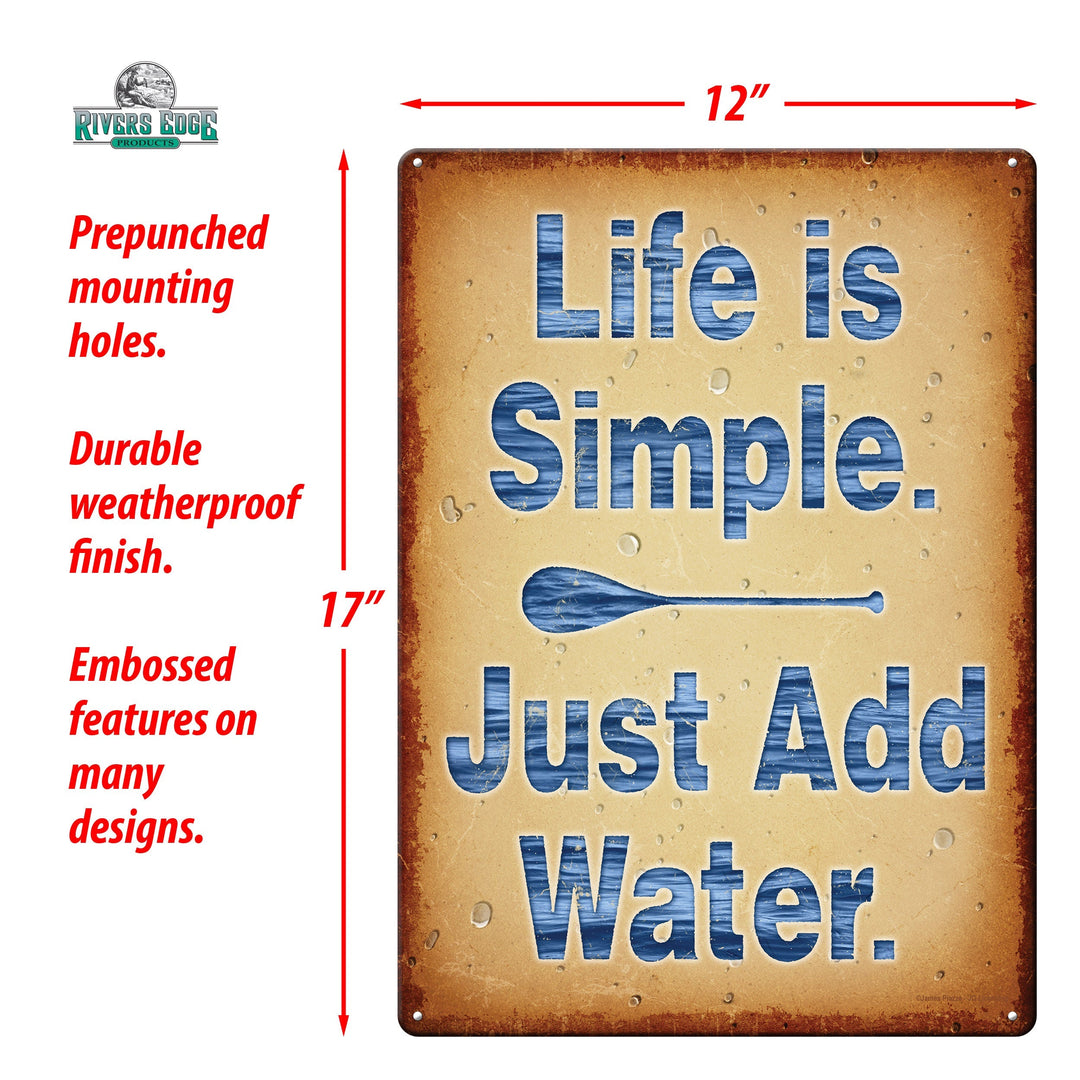 Metal Tin Signs, Funny, Vintage, Personalized 12-Inch x 17-Inch - Life Add Water