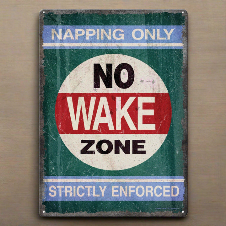 Metal Tin Signs, Funny, Vintage, Personalized 12-Inch x 17-Inch - No Wake Zone