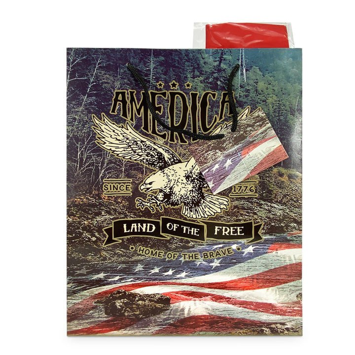 Gift Bag Medium with Tissue Paper - America (Minimum of 12)