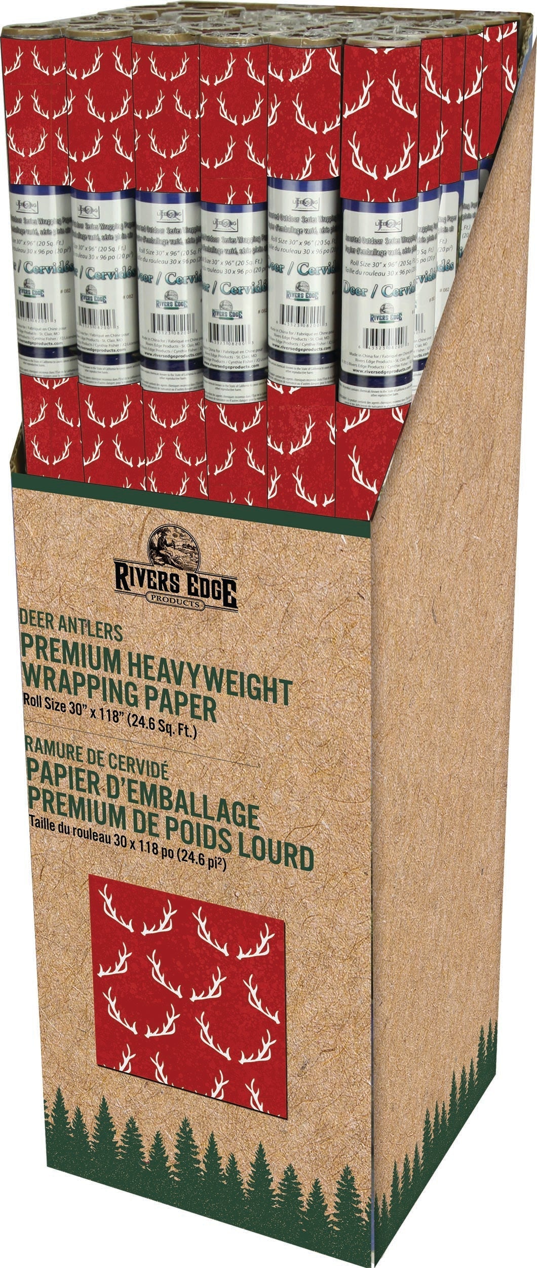 Gift Wrap Premium 118in x 30in - Deer Antlers (Minimum 36 per Display)