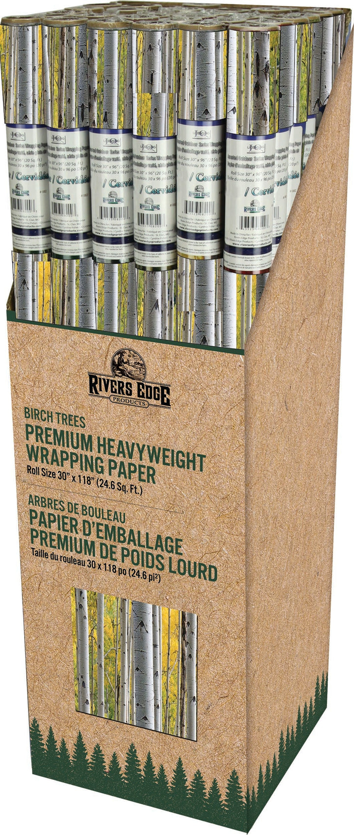 Gift Wrap Premium 118in x 30in - Birch Trees (Minimum 36 per Display)