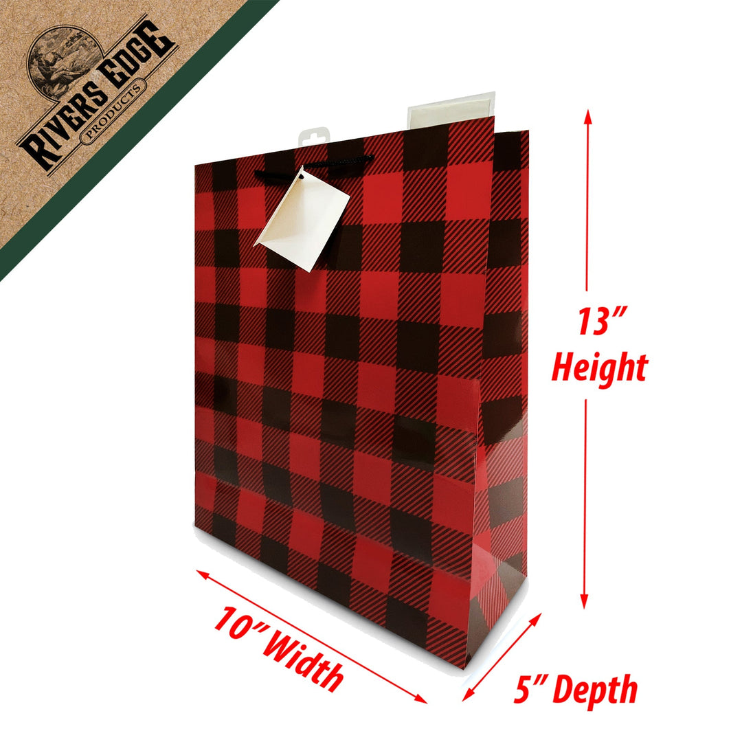 Gift Bag Large with Tissue Paper - Buffalo Check (Minimum of 12)