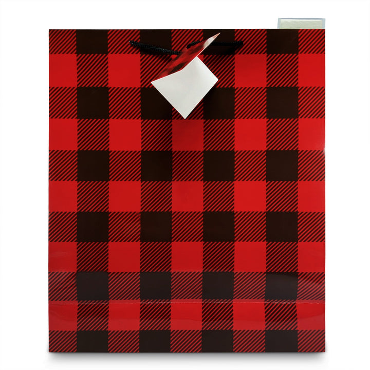 Gift Bag Large with Tissue Paper - Buffalo Check (Minimum of 12)