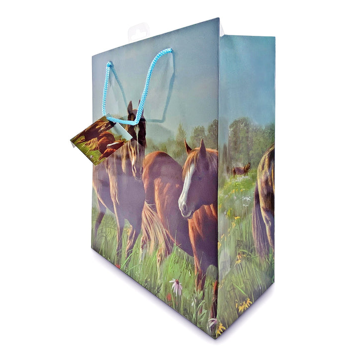 Gift Bag Medium - Horses Morning Meadow