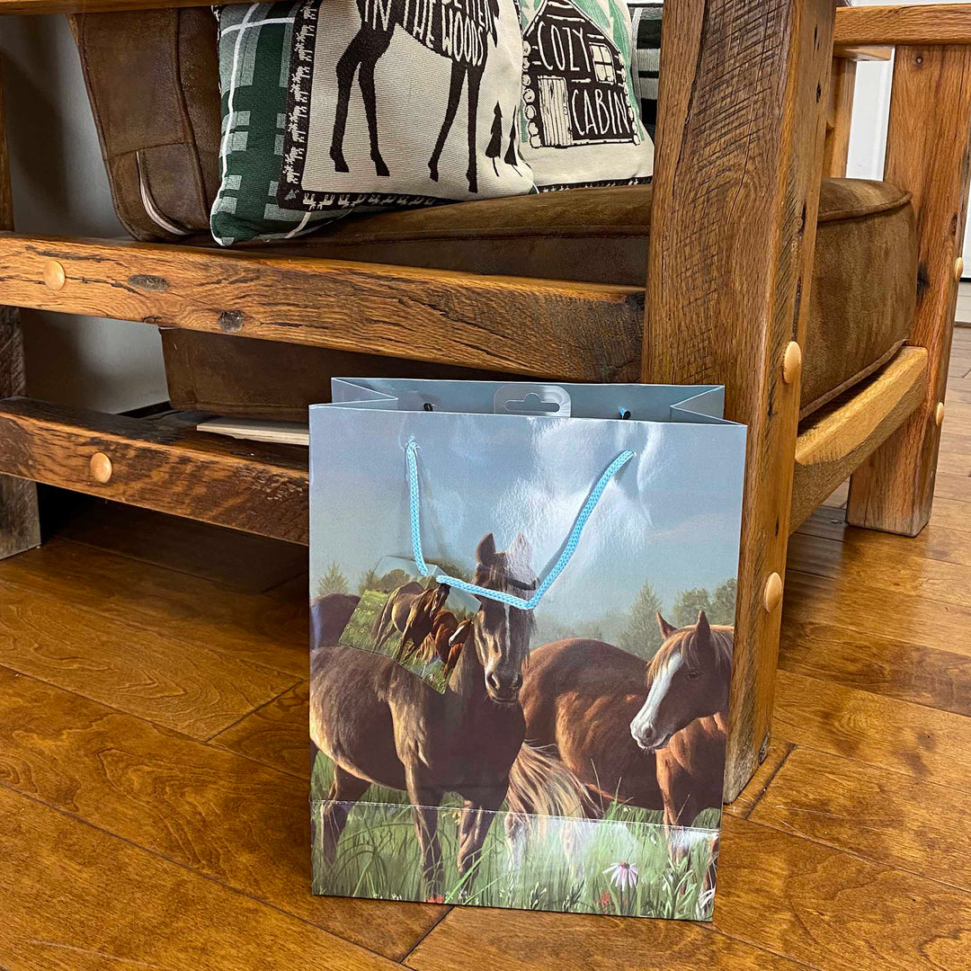 Gift Bag Medium - Horses Morning Meadow