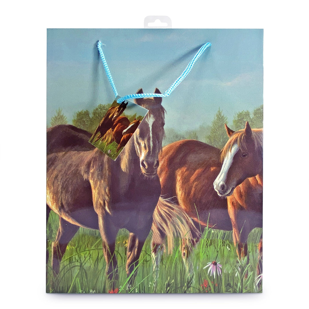 Gift Bag Medium - Horses Morning Meadow