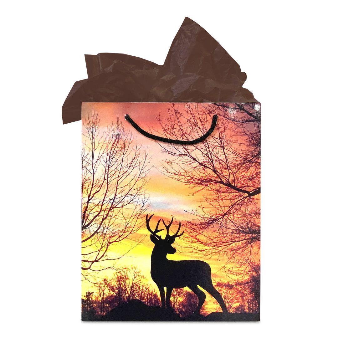 Gift Bag Medium with Tissue Paper - Deer Sunrise