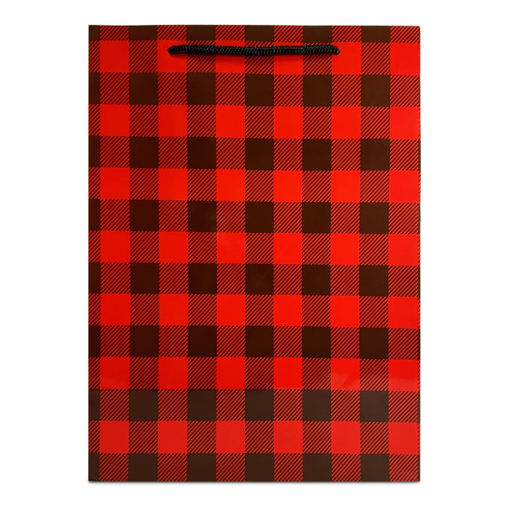 Gift Bag Medium with Tissue Paper - Red Buffalo Check