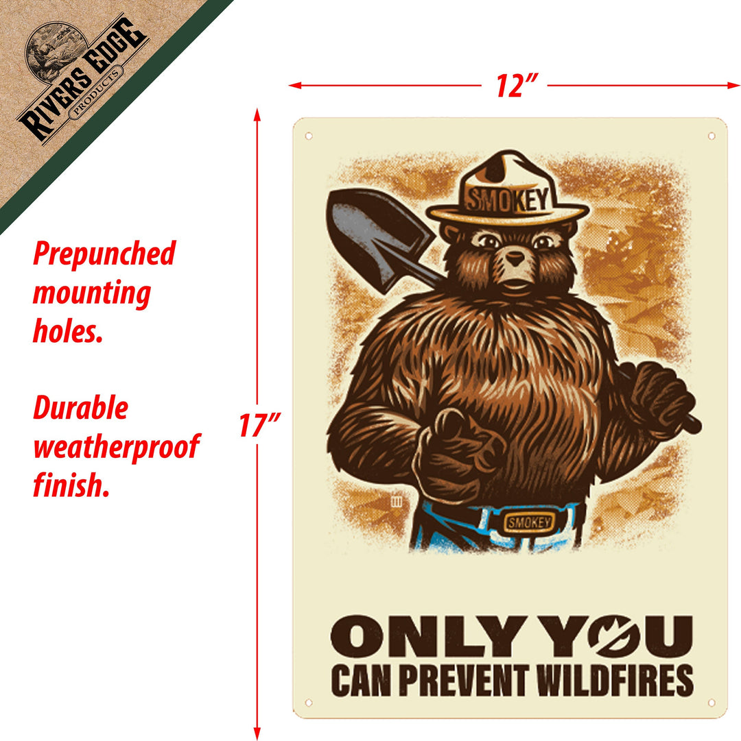 Metal Tin Signs, Funny, Vintage, Personalized 12-Inch x 17-Inch - Only You Can Prevent Wildfires