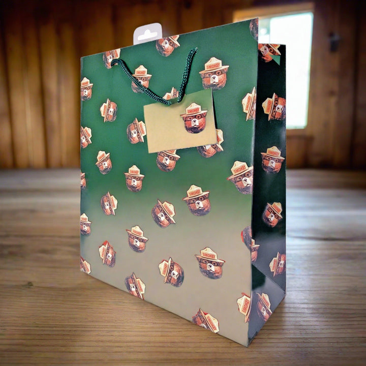 Gift Bag Medium - Green Smokey Bear Head