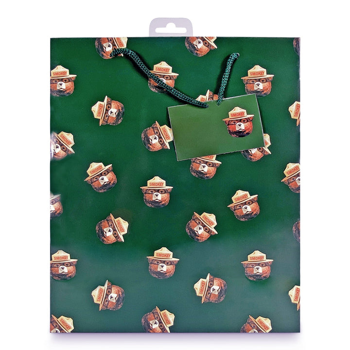 Gift Bag Medium - Green Smokey Bear Head