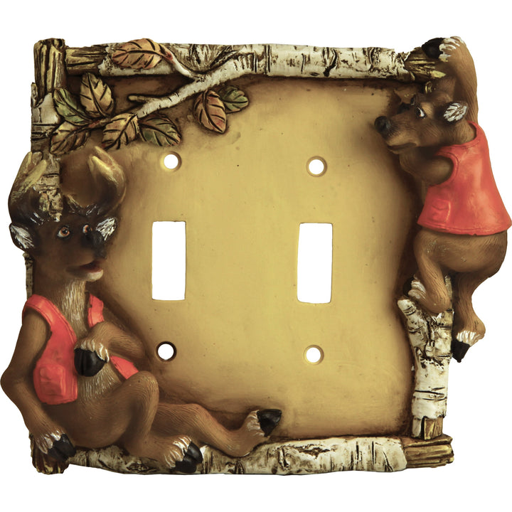 Switch Plate Cover Double - Cute Deer