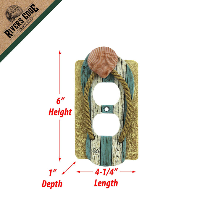 Electrical Cover Plate Receptacle Single - Beach