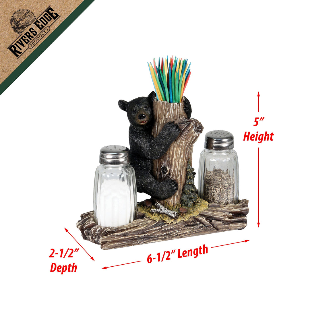 Salt and Pepper Shakers - Bear with Toothpick Holder