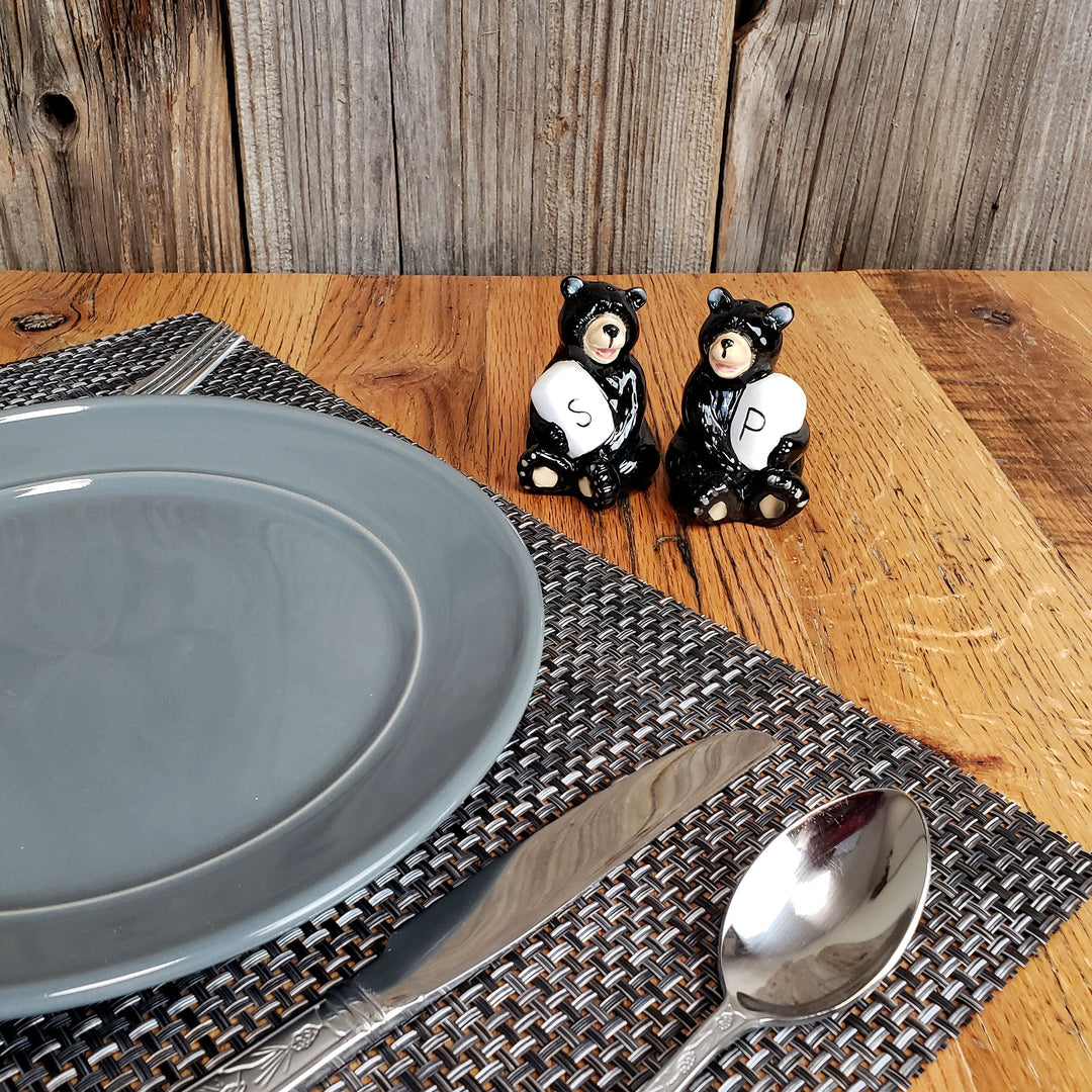 Salt and Pepper Shakers - Bear Holding