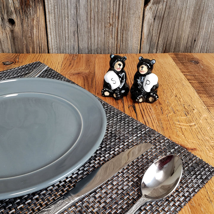 Salt and Pepper Shakers - Bear Holding