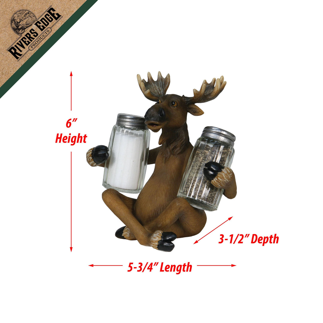 Salt and Pepper Shakers - Moose Holding