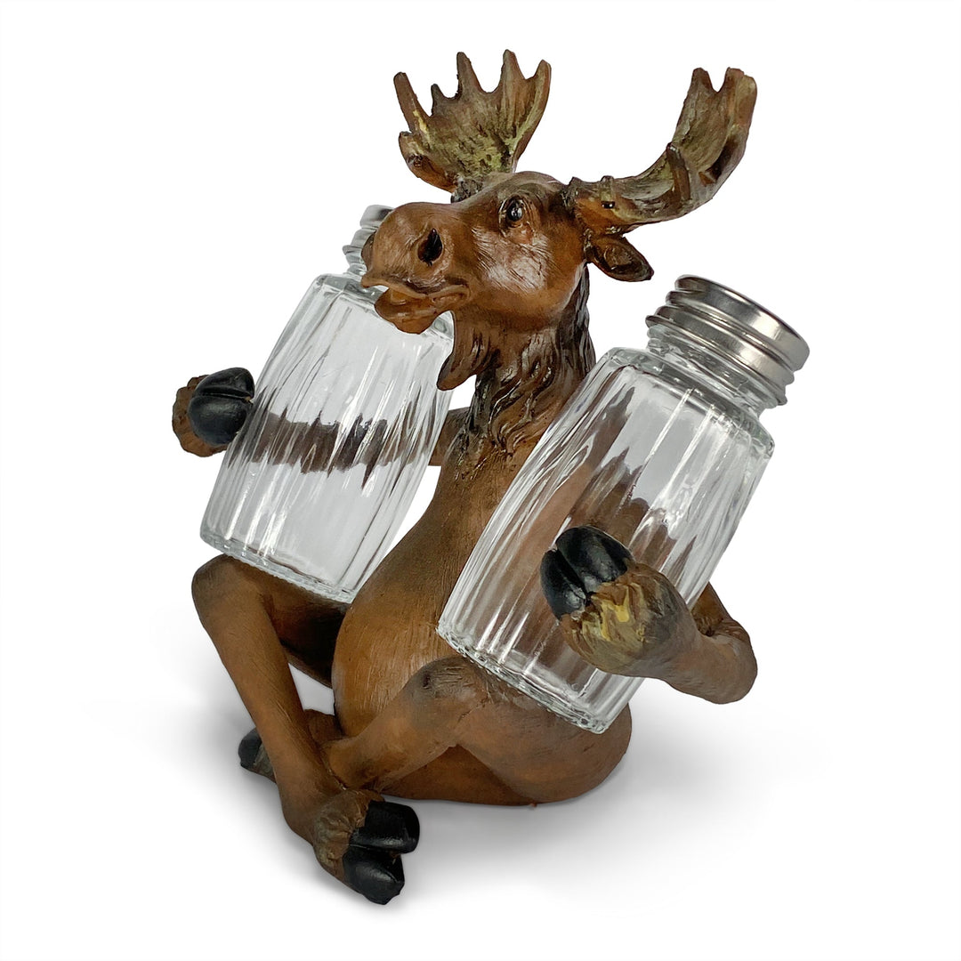 Salt and Pepper Shakers - Moose Holding