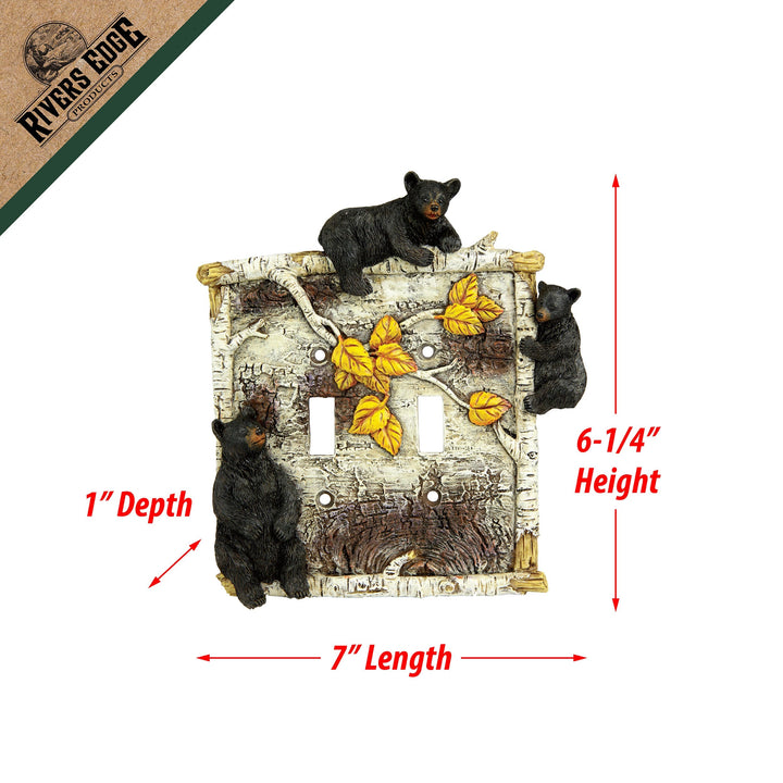 Electrical Cover Plate Switch Double - Birch Bear