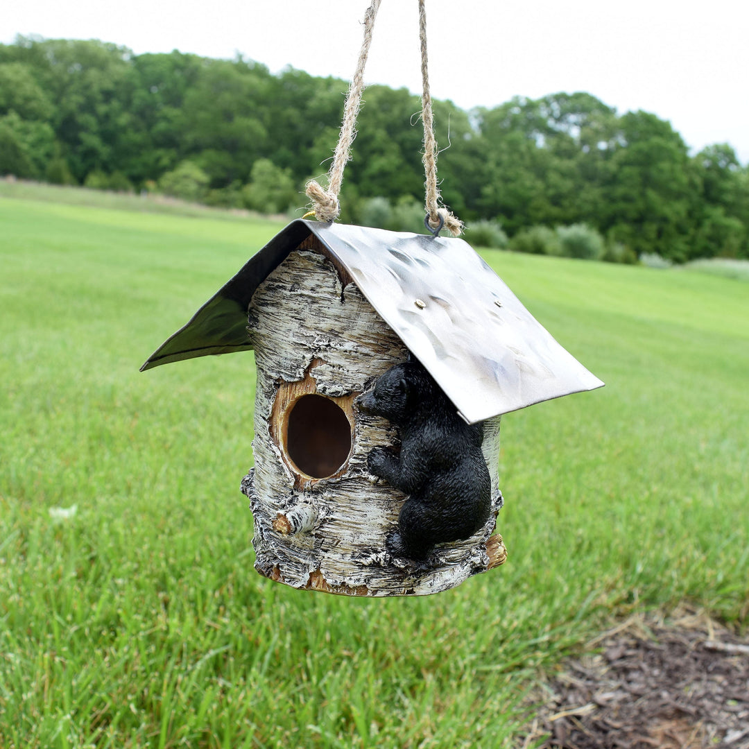 Birdhouse - Birch Tree and Bear