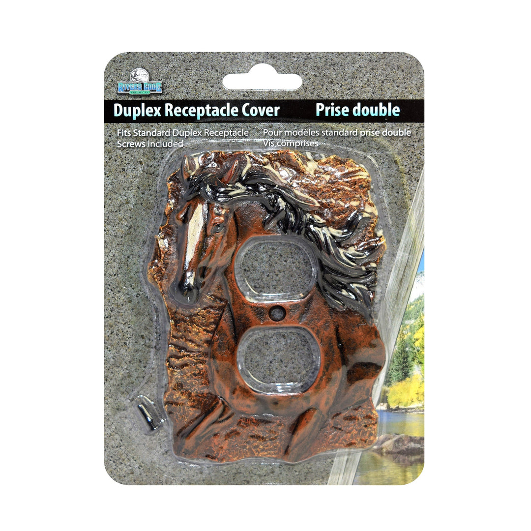 Electrical Cover Plate Receptacle Single - Horse