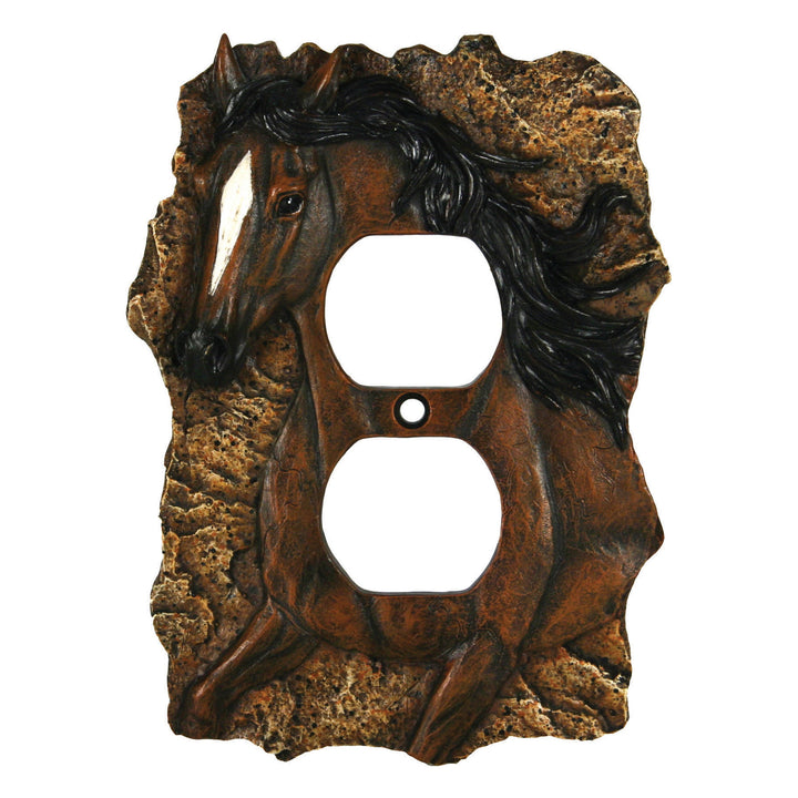 Electrical Cover Plate Receptacle Single - Horse