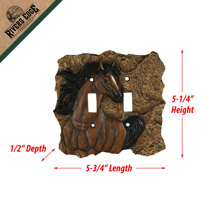 Switch Plate Cover Double - Horse