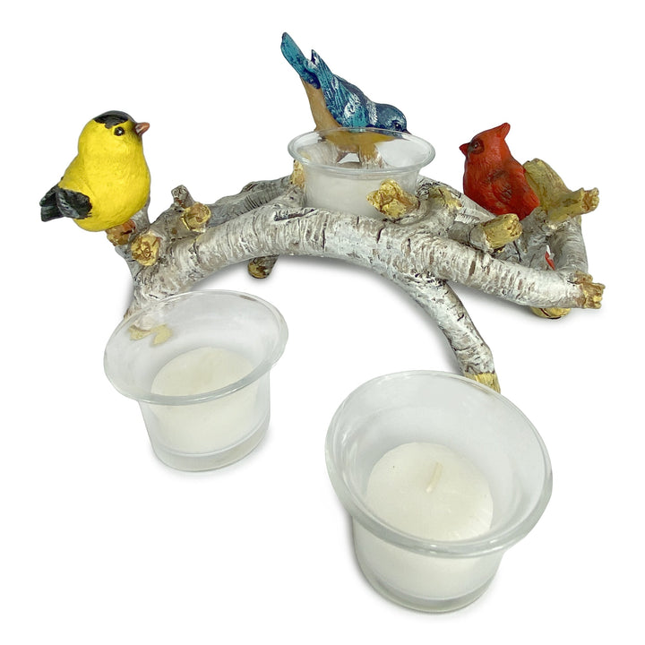 Candle Holder - Birch with Birds 3-Piece