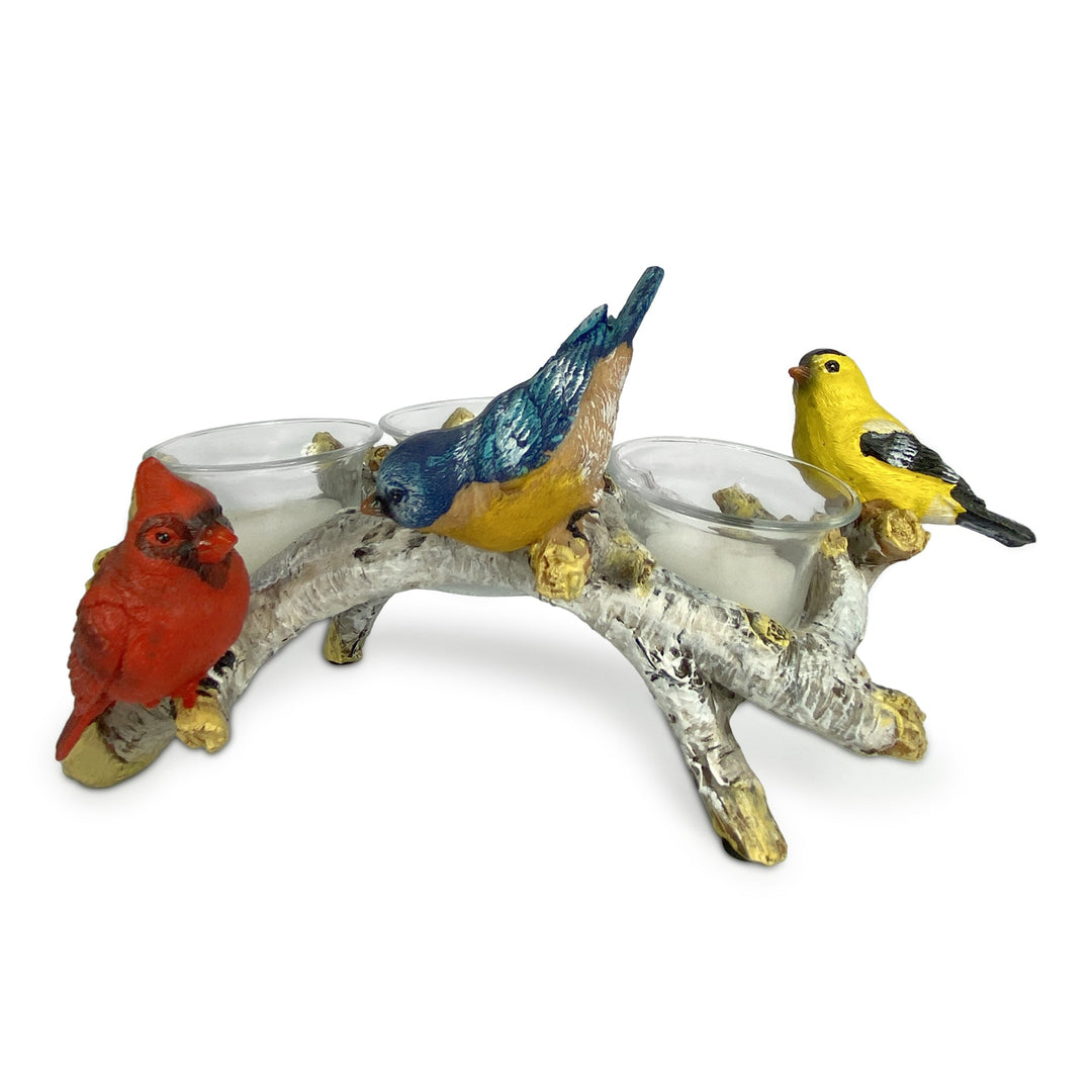 Candle Holder - Birch with Birds 3-Piece