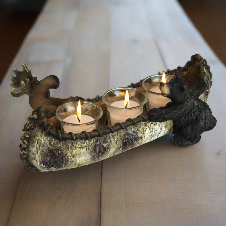 Candle Holder - Bear and Moose