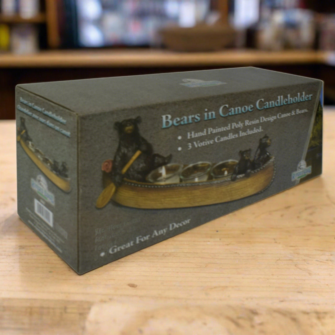 Candle Holder - Bears/Canoe 3-Piece