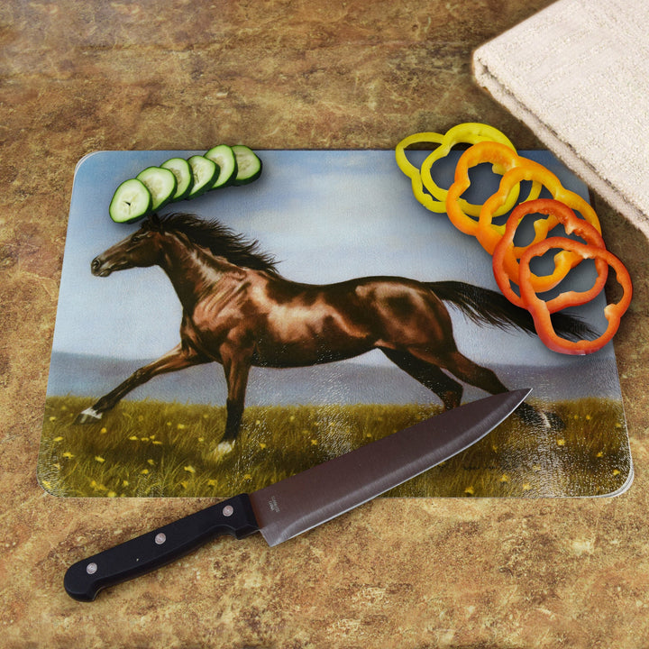 Cutting Board 12in x 16in - Running Thoroughbred