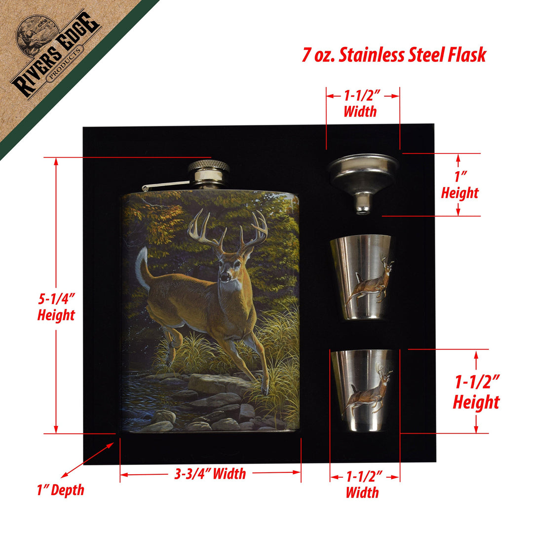 Flask and Shot Set - Deer